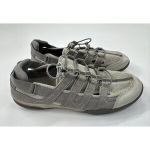 Clarks Walking Shoes Womens 8 Gray Vailee Frost Bungee Strap Lightweight Stretch